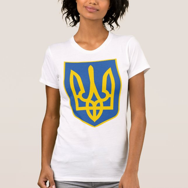 Ukraine Trident Flag T-Shirt (Front)