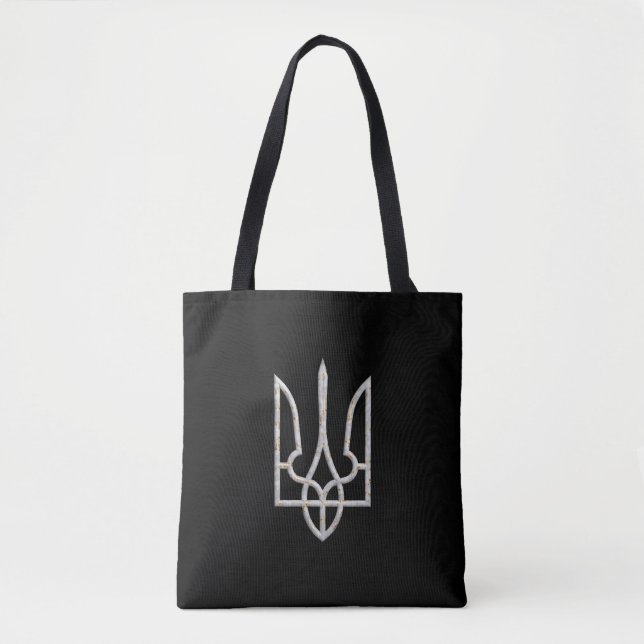 Ukraine Trident Gerfalcon Crest marble gold Tote Bag (Front)