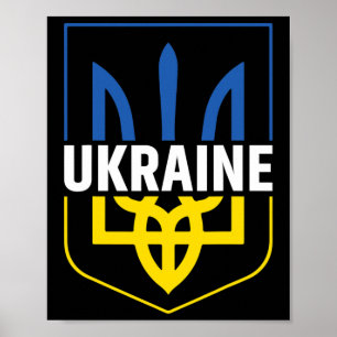 Ukraine Trident Pride Coat Of Arms Ukrainian Tryzu Poster