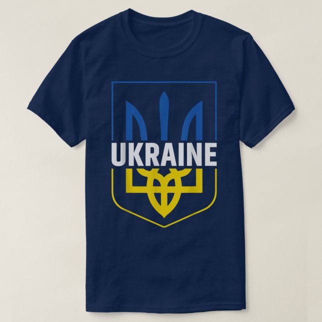 Ukraine Trident T Pride Coat of Arms Ukrainian Try T-Shirt (Design Front)