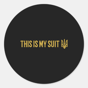 Ukraine Trident This My Suit Ukrainian Symbol Tryz Classic Round Sticker