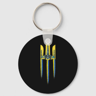 Ukraine Trident Tryzub Symbol Crest Ukrainian Logo Key Ring