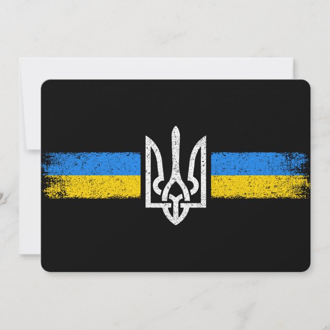 Ukraine Trident - Ukraine Flag Symbol Invitation (Front)