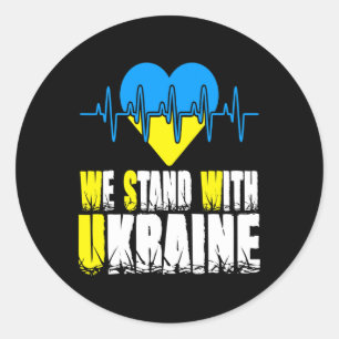 Ukraine Trident Ukraine Flag Ukrainian Flag Ukrain Classic Round Sticker