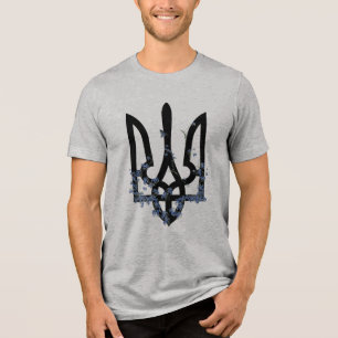 UKRAINE. Trident. Ukrainian Coat of Arms. Tri-Blend Shirt