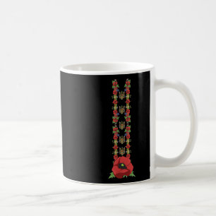 Ukraine Trysub Red Poppies Vintage Ukrainian Vyshy Coffee Mug