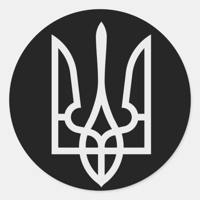 Ukraine Tryzub Classic Round Sticker (Front)