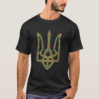 Ukraine Tryzub Tee Ukrainian Flower Fashionable Tr