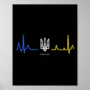 Ukraine Tryzub Ukrainian Flag Trident Zelensky Hea Poster