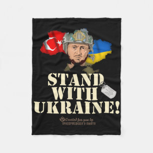 Ukraine Turkey Flags Dog Tag Zelensky Stand With U Fleece Blanket