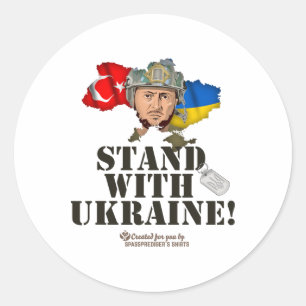 Ukraine Turkey Volodymyr Zelensky Stand With Ukrai Classic Round Sticker