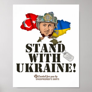 Ukraine Turkey Volodymyr Zelensky Stand With Ukrai Poster