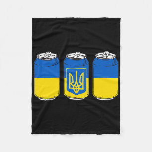 Ukraine Ukraina Flag Pivo Ussr Ukrainian Beer Can Fleece Blanket