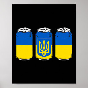 Ukraine Ukraina Flag Pivo Ussr Ukrainian Beer Can  Poster
