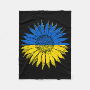 Ukraine Ukraine Tee Sunflowers Vintage Floral Retr Fleece Blanket