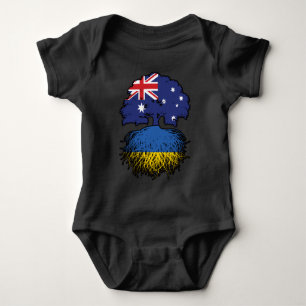 Ukraine Ukrainian Australian Australia Tree Roots Baby Bodysuit