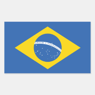 Ukraine Ukrainian Brazil Brazilian Flag Rectangular Sticker