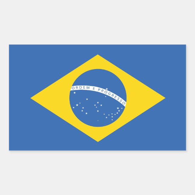 Ukraine Ukrainian Brazil Brazilian Flag Rectangular Sticker (Front)