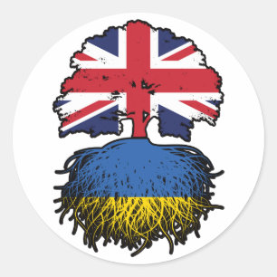 Ukraine Ukrainian British UK United Kingdom Classic Round Sticker