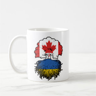 Ukraine Ukrainian Canadian Canada Tree Roots Flag Coffee Mug
