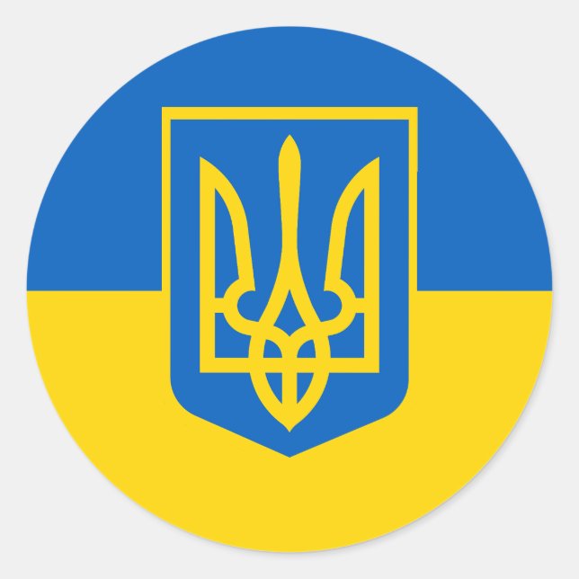 Ukraine, Ukrainian Classic Round Sticker (Front)