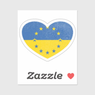 Ukraine Ukrainian Europe European Heart Love Flag