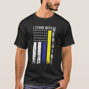 Ukraine Ukrainian Flag American Flag Pride Vintage T-Shirt