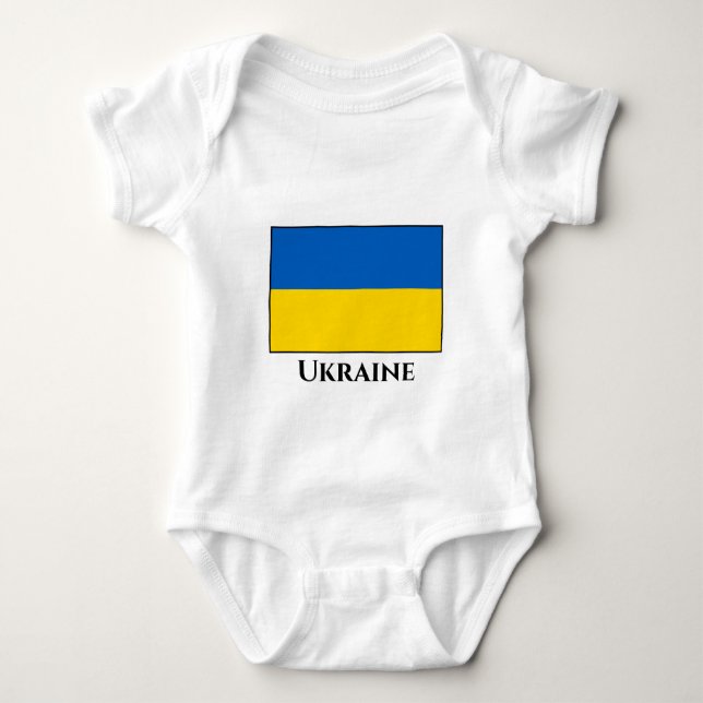 Ukraine (Ukrainian) Flag Baby Bodysuit (Front)