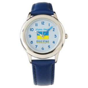 Ukraine Ukrainian Flag Blue Personalisation Kids Watch