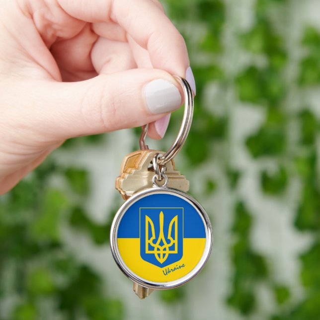 Ukraine & Ukrainian Flag fashion, travel / sports  Key Ring (Hand)
