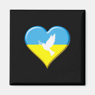 Ukraine Ukrainian Flag Heart Peace Dove Support Di Magnet