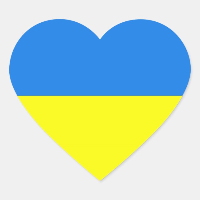 Ukraine – Ukrainian Flag Heart Sticker (Front)