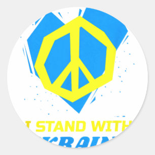 Ukraine Ukrainian Flag Peace I Stand With Ukraine Classic Round Sticker