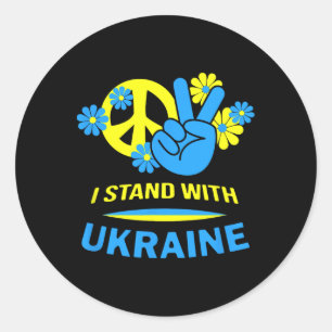 Ukraine Ukrainian Flag Peace In Ukraine I Stand Wi Classic Round Sticker