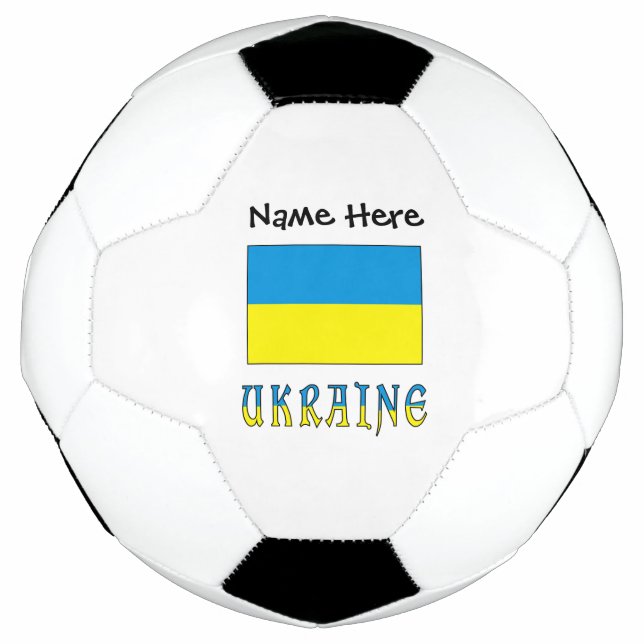 Ukraine Ukrainian Flag Personalised  Soccer Ball (Front)