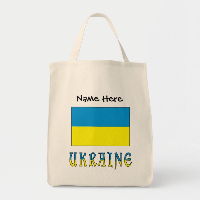 Ukraine Ukrainian Flag Personalised  Tote Bag (Front)