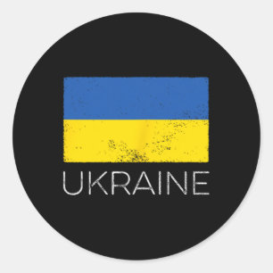 Ukraine Ukrainian Flag Vintage Ukraine Mini Flag Classic Round Sticker
