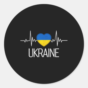 Ukraine Ukrainian Flag Zelensky Tryzub Military Em Classic Round Sticker