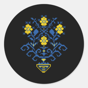 Ukraine Ukrainian Kiew Trysub Flag 11 Classic Round Sticker