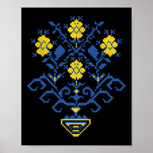 Ukraine Ukrainian Kiew Trysub Flag 11  Poster (Front)