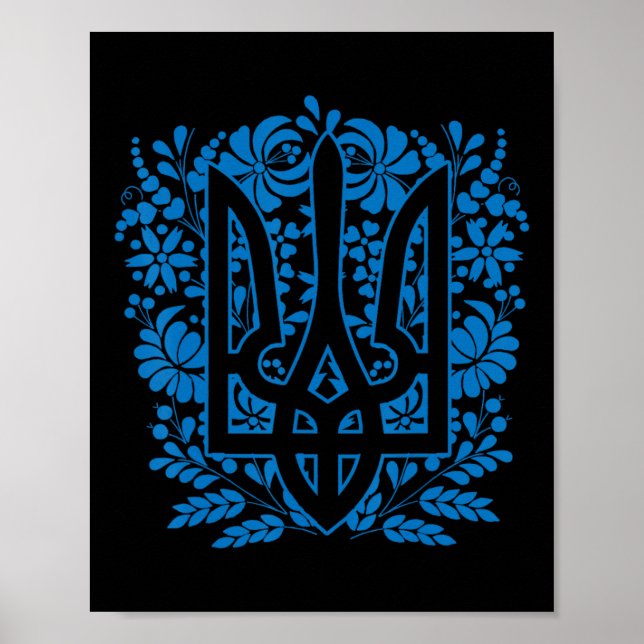 Ukraine Ukrainian Kiew Trysub Flag 14  Poster (Front)