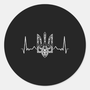Ukraine Ukrainian Kiew Trysub Flag 3 Classic Round Sticker