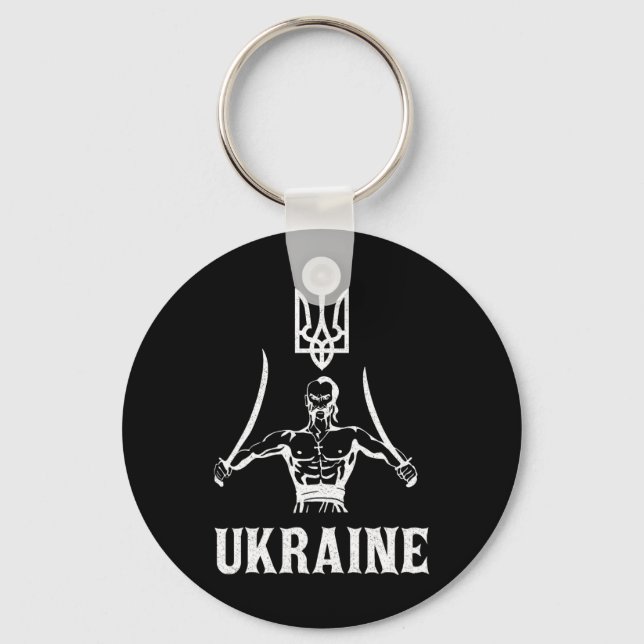 Ukraine Ukrainian Kiew Trysub Flag 8  Key Ring (Front)