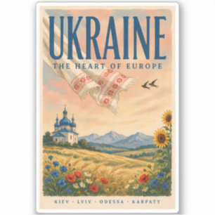 Ukraine Ukrainian Landscape Illustration Travel