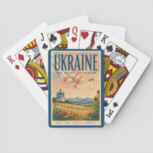 Ukraine Ukrainian Landscape Illustration Travel Playing Cards