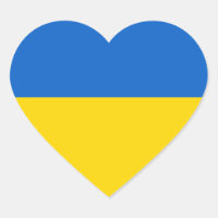 Ukraine Ukrainian national flag Heart Sticker