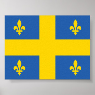 Ukraine Ukrainian Quebec Quebecois Flag Poster