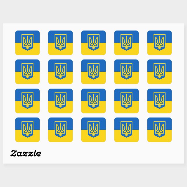 Ukraine, Ukrainian Square Sticker (Sheet)