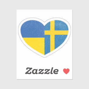 Ukraine Ukrainian Sweden Swedish Heart Love Flag
