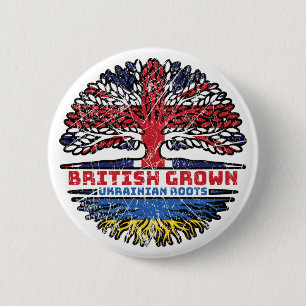 Ukraine Ukrainian Uk United Kingdom British Tree 6 Cm Round Badge